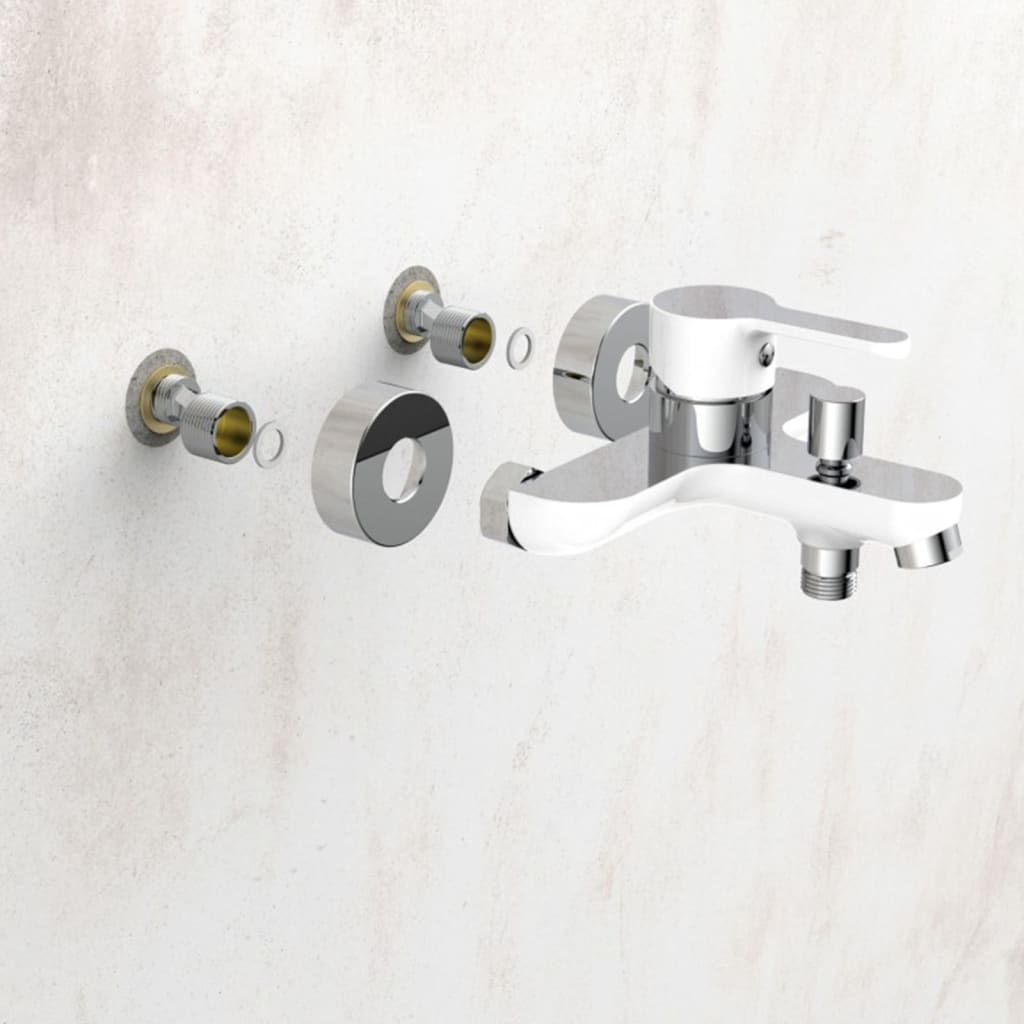 DIZIANI bathroom faucet, white-chrome