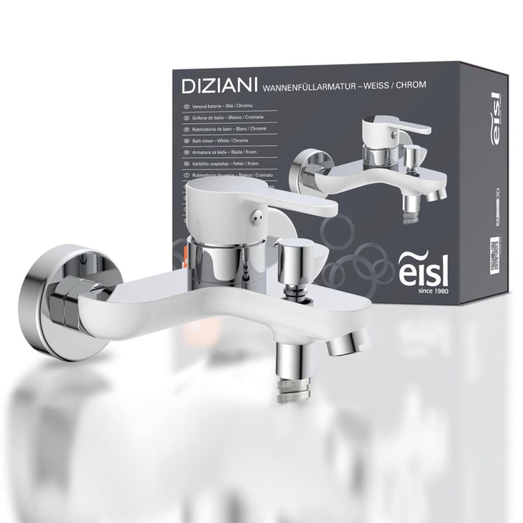 DIZIANI bathroom faucet, white-chrome