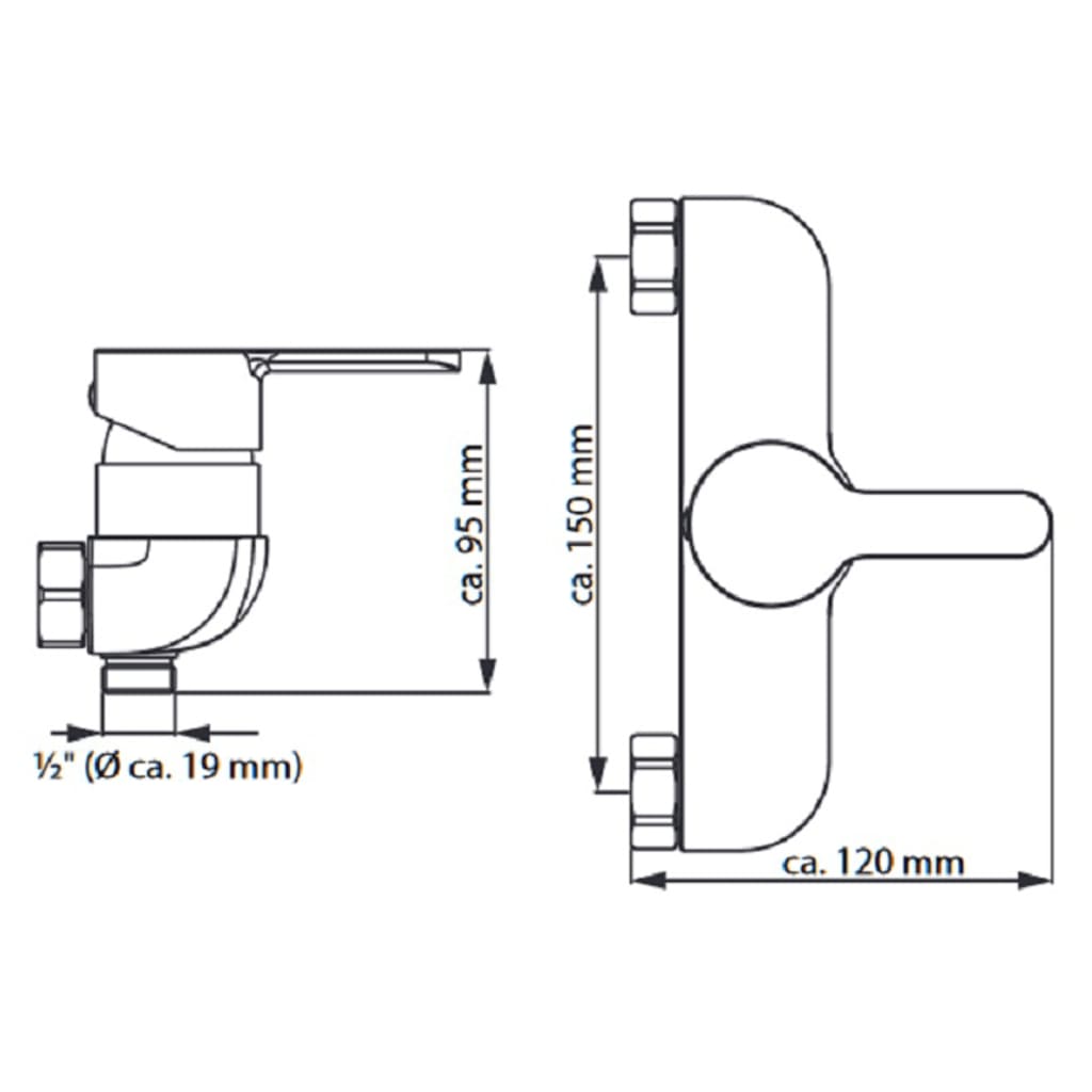 DIZIANI shower faucet, white-chrome