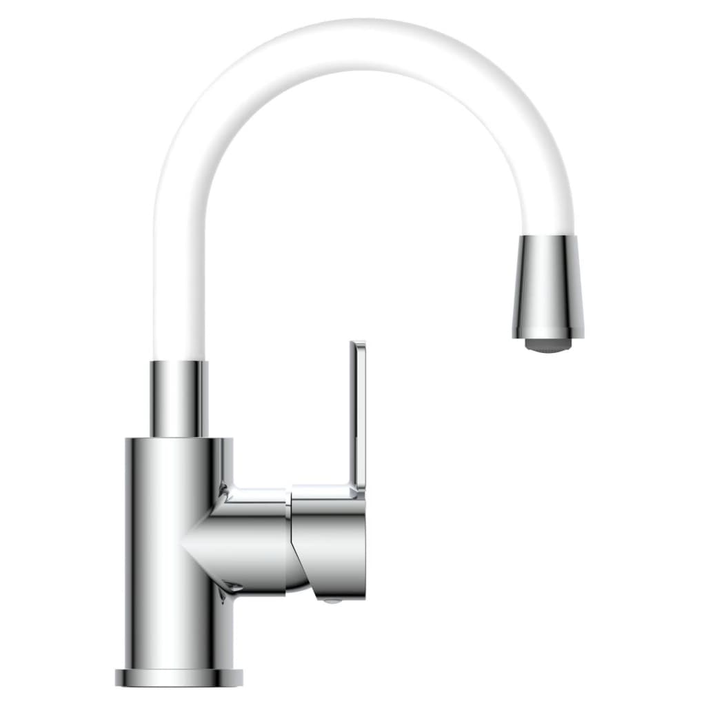 FLEXO washbasin mixer, white-chrome