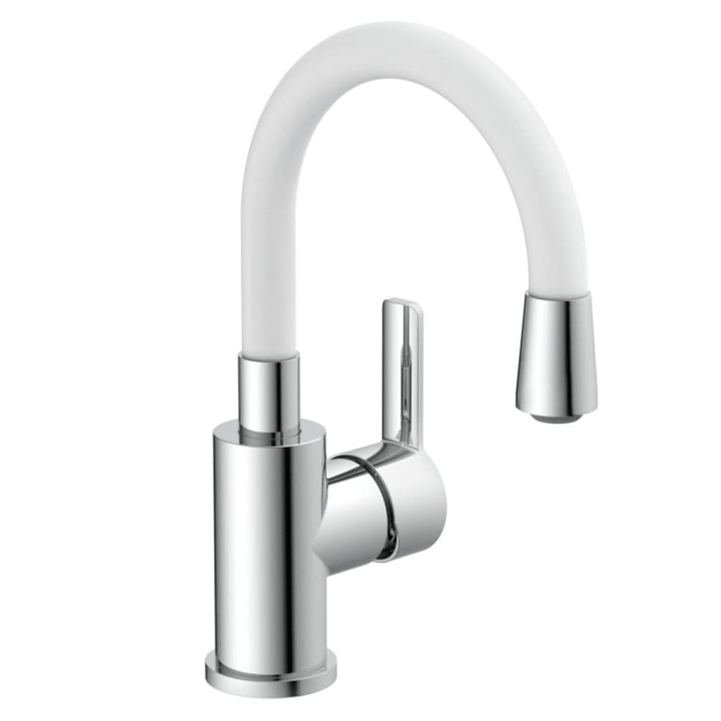 FLEXO washbasin mixer, white-chrome