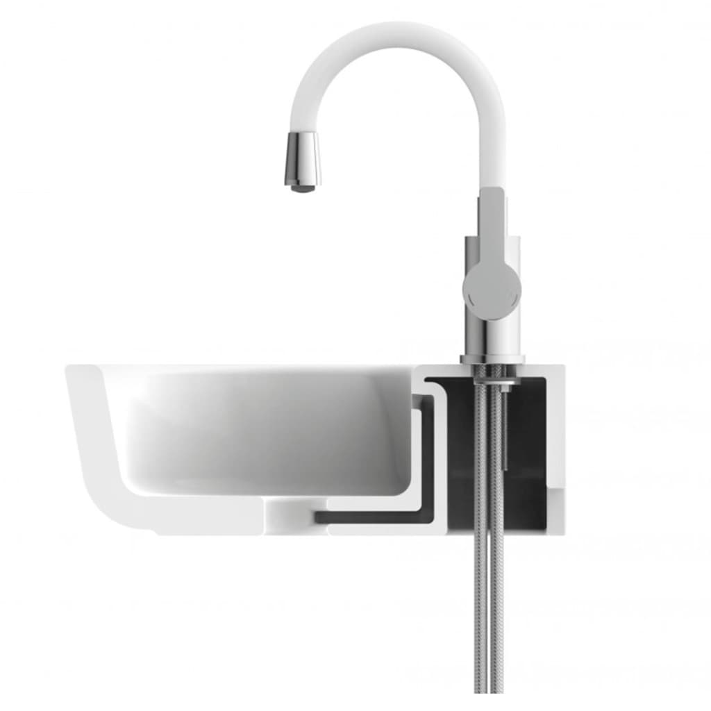 FLEXO washbasin mixer, white-chrome