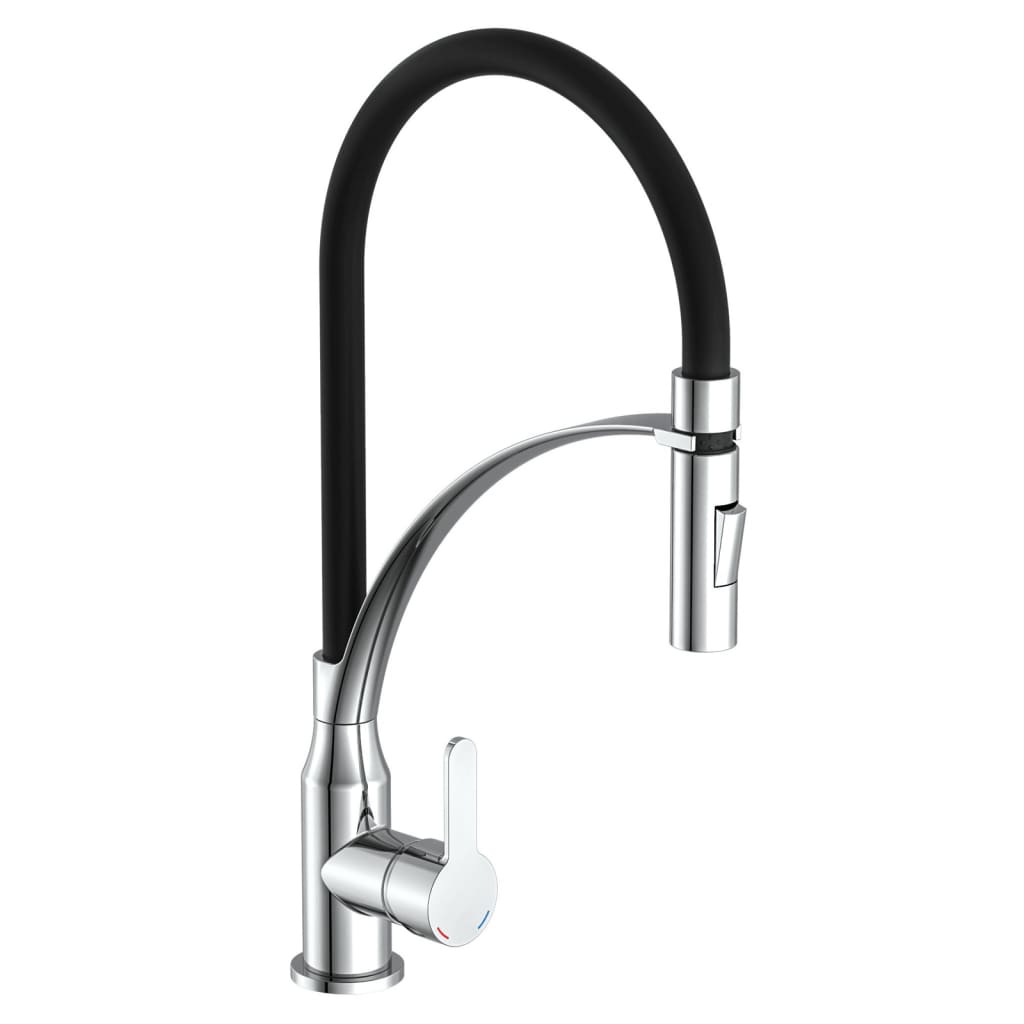 Kitchen faucet with soft-touch spout CARNEO, black-chrome