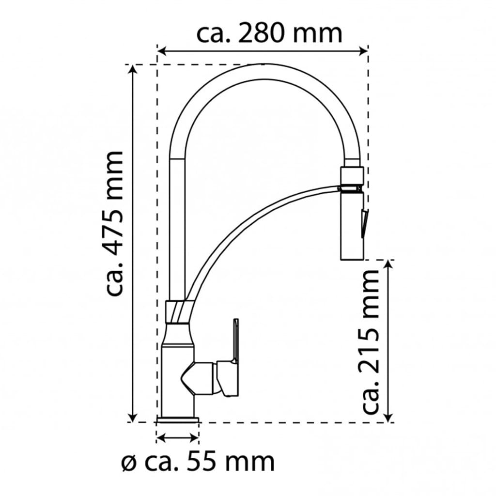 Kitchen faucet with soft-touch spout CARNEO, black-chrome